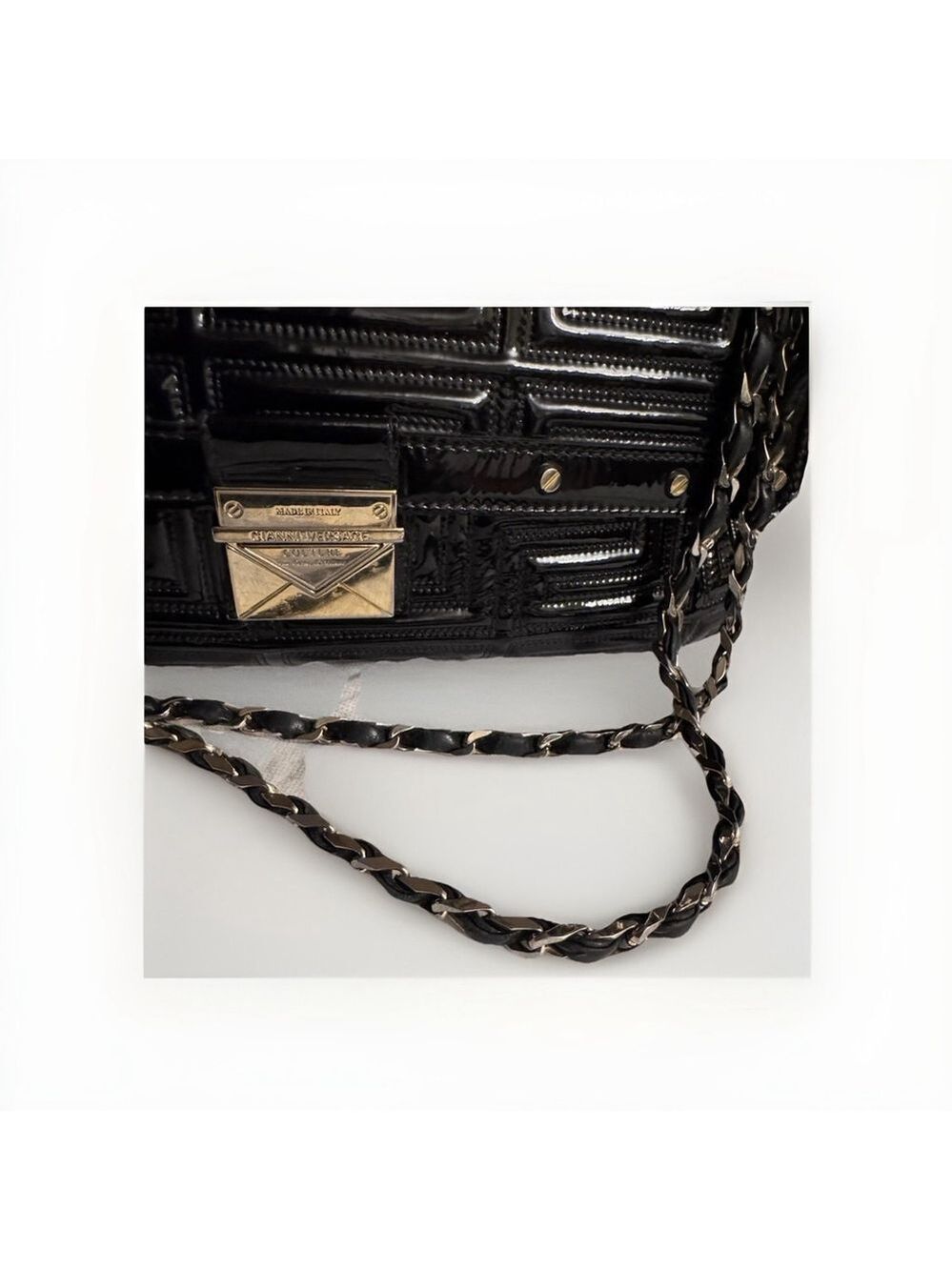 Gianni Versace Quilted Patent Leather Shoulder Bag - Picture 12 of 16
